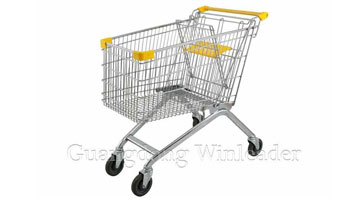 Supermarket shopping before shopping cart was invented