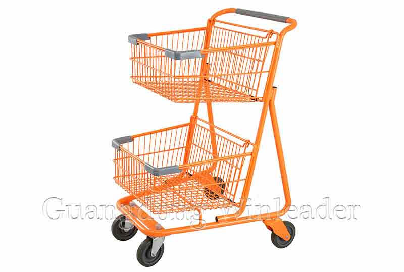 YLD-MT084-1F Two Basket Shopping Cart