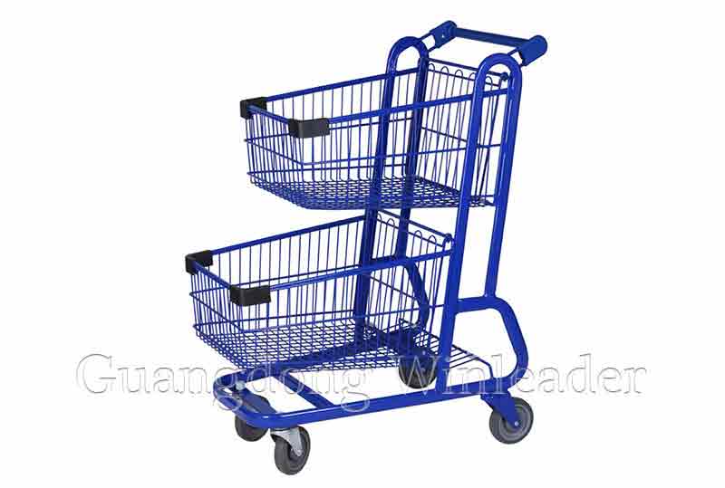 YLD-MT120-1F Two Basket Shopping Cart