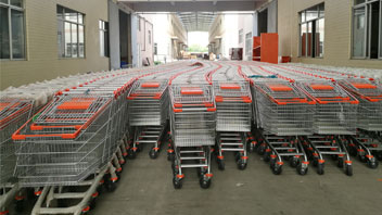 The 9000pcs zinc plated shopping trolley were finished in 40days!