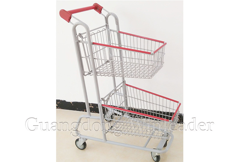 YLD-MT070-1F Two Basket Shopping Cart