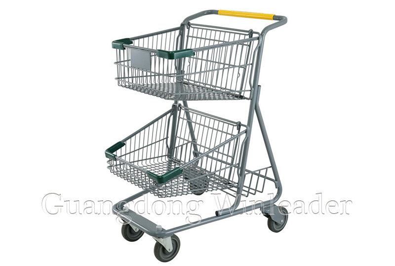 YLD-MT073-1F Two Basket Shopping Cart